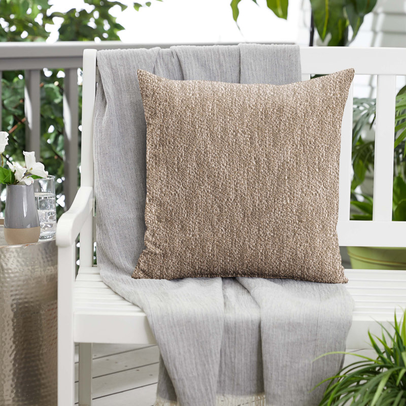 Felice Sunbrella® Boucle Indoor/Outdoor Throw Pillow, Indigo, 20" x 20" 
