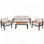 Ensemble de mobilier d'extérieur 4 pièces pour 5 avec bois d'acacia, coussins amovibles et table basse