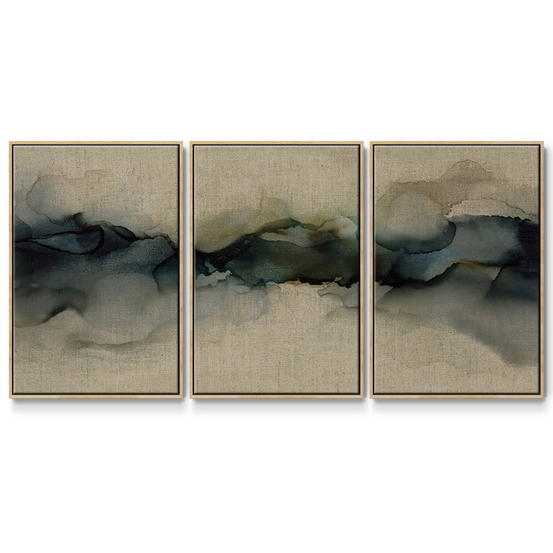 Ocean Streams - Toile encadrée multi-pièces, Naturel, H 24 po x l 48 po x P 2 po