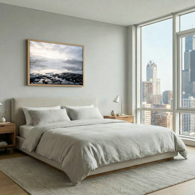 Ensemble de 1 tableau sur toile représentant un paysage glaciaire