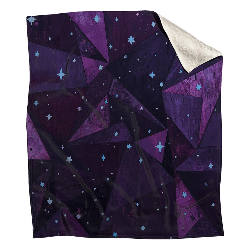 Purple Geometric Starry Blankets, 50in W x 60in H