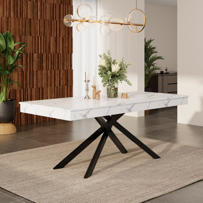 Extendable Metal Base Dining Table