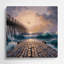 Art mural en métal noir Coastal Pier-471138413