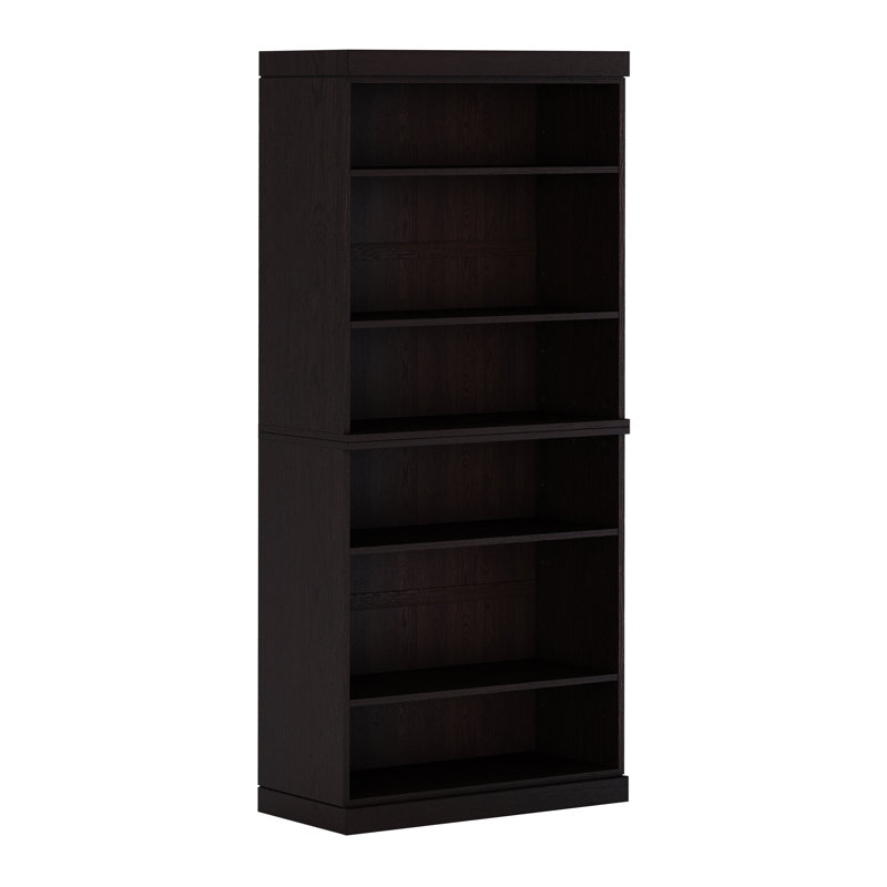 Palace Imports Premium 100% Solid European Oak 6-Shelf Modular Bookcase – 32" Wide, 71.5" Tall, Espresso Oak