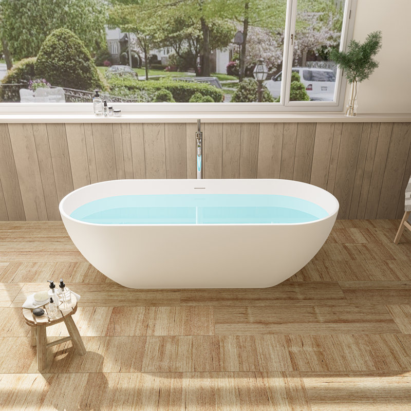 Ryder 68.9'' x 29.5'' Soaking Stone Rein Bathtub