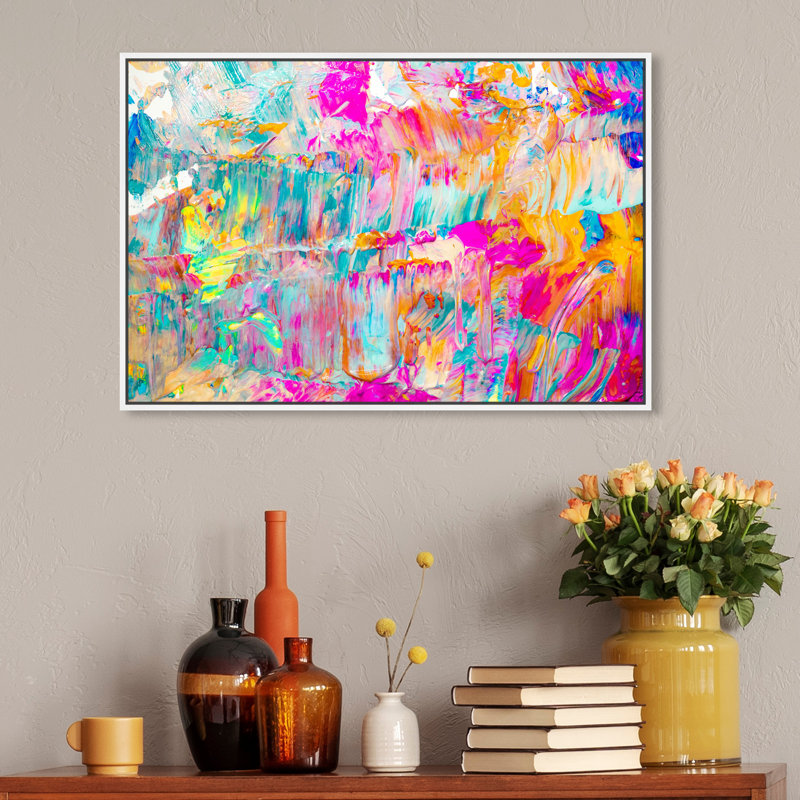 Sunshine Days - Impression sur toile, H 20 po x l 30 po, Reproduction avec cadre flottant, White
