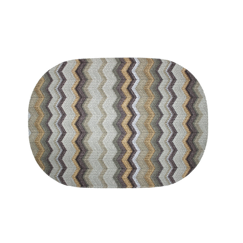 Montavion Polyester Chevron / Zig Zag Placemat, Brown/Pink