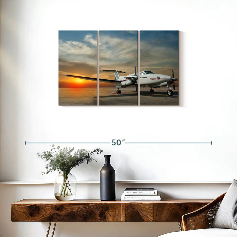 Mehar Parked Propeller Airplane, 20" H x 33" W