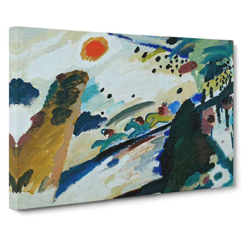 Romantic Landscape by Wassily Kandinsky - Wrapped Canvas Painting, 50cm H x 76cm W x 3cm D