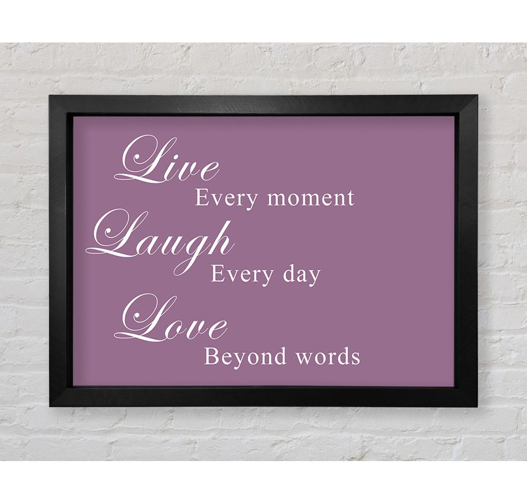 Gerahmtes Leinwandbild Love Quote Live Laugh Love White