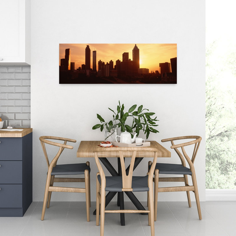 «Sunset Skyline», Atlanta, Géorgie, art abstrait moderne, art mural urbain, H 12 po x l 36 po