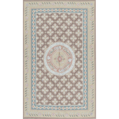 Hand-Knotted High-Quality Brown and Gold Area Rug