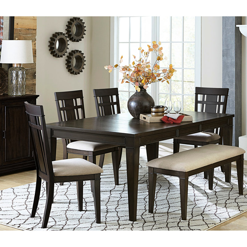 Beige Upholstered Seat 48-Inch Bench In Dark Brown For Dining Constant Beauty Room Use