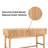2-Piece Fluted Console Table and Rattan Wall Mirror Set