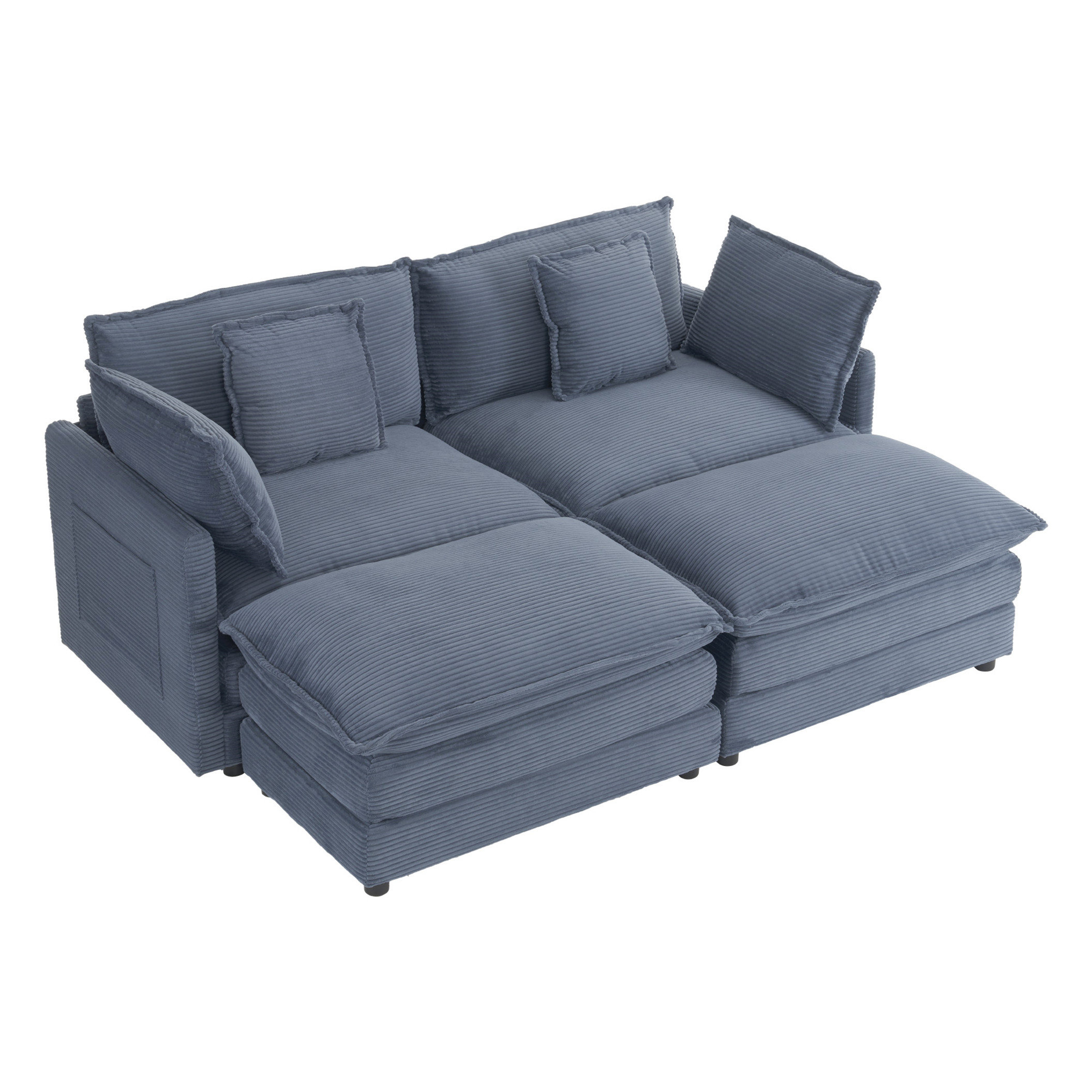 Latitude Run® Comfortable Corduroy Upholstered Modular Sofa with ...