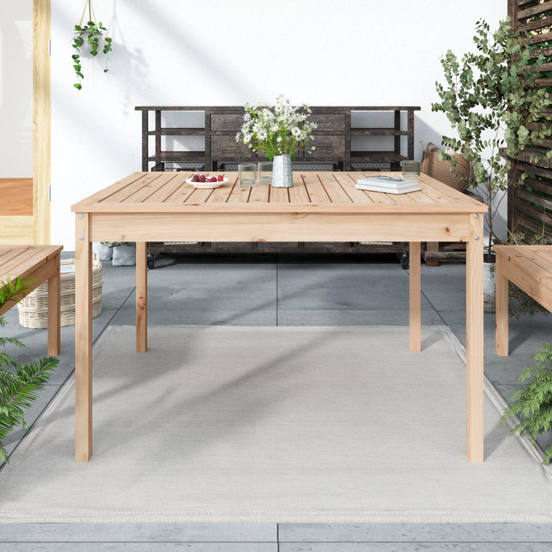Josephville Rectangular Pine Outdoor Dining Table , cm W cm D, Natural, 29.92" H x 32.48" W x 47.64" D