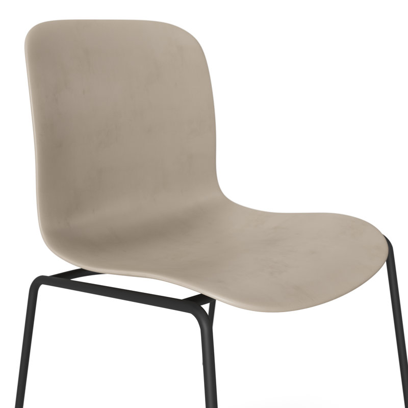 Ensemble de 2 chaises de salle à manger modernes en fer chic avec siège en plastique (sable), Sable