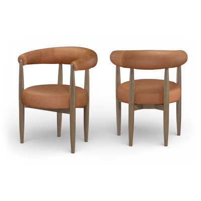 Sable Cognac Vegan Leather Upholstered Dining Chair