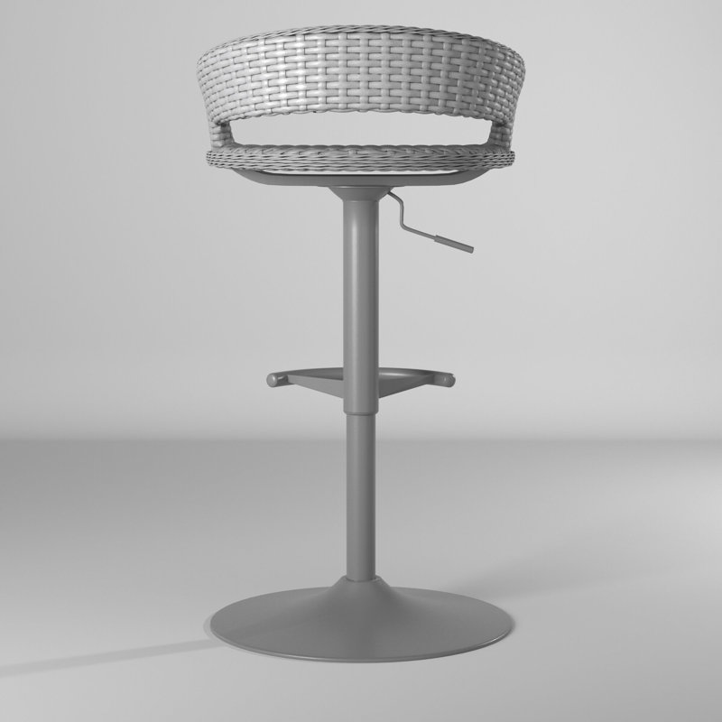 Ehrenfried Outdoor Swivel Bar Stool, Gray