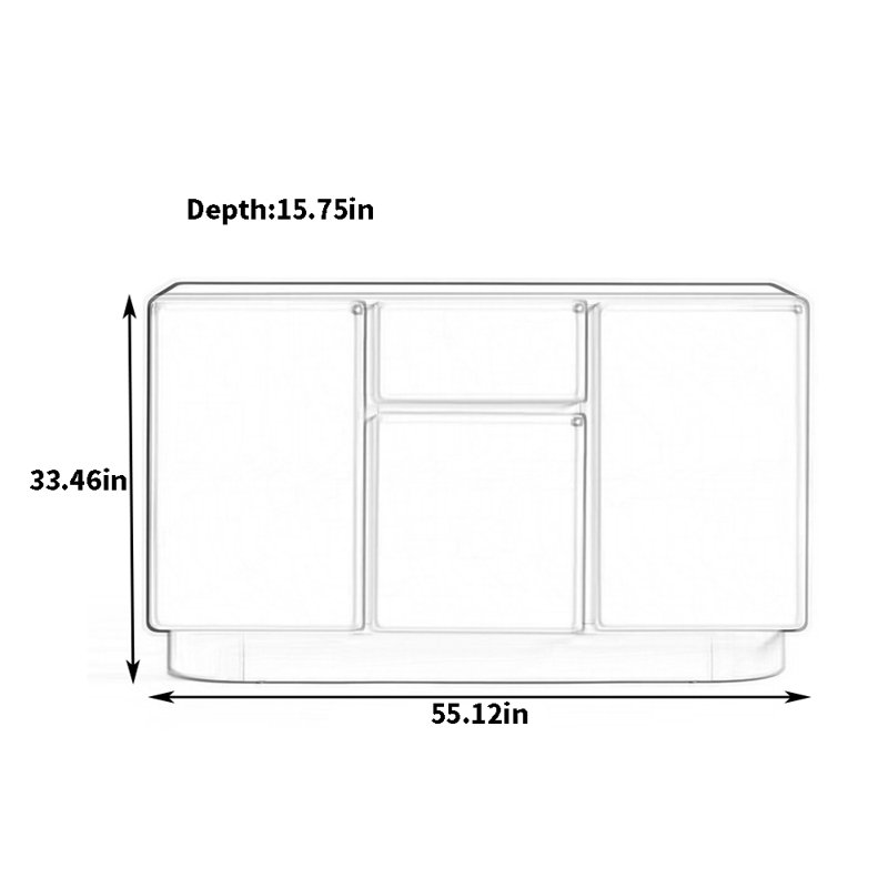 Buffet grande capacité de grande qualité, H 33,46 po x l 55,12 po x P 15,75 po