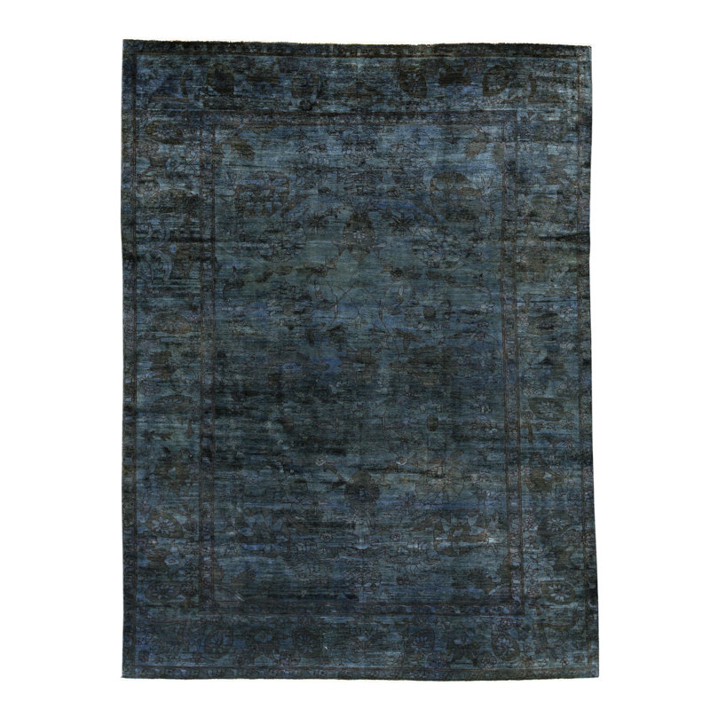 Hand-Knotted High-Quality Navy Area Rug