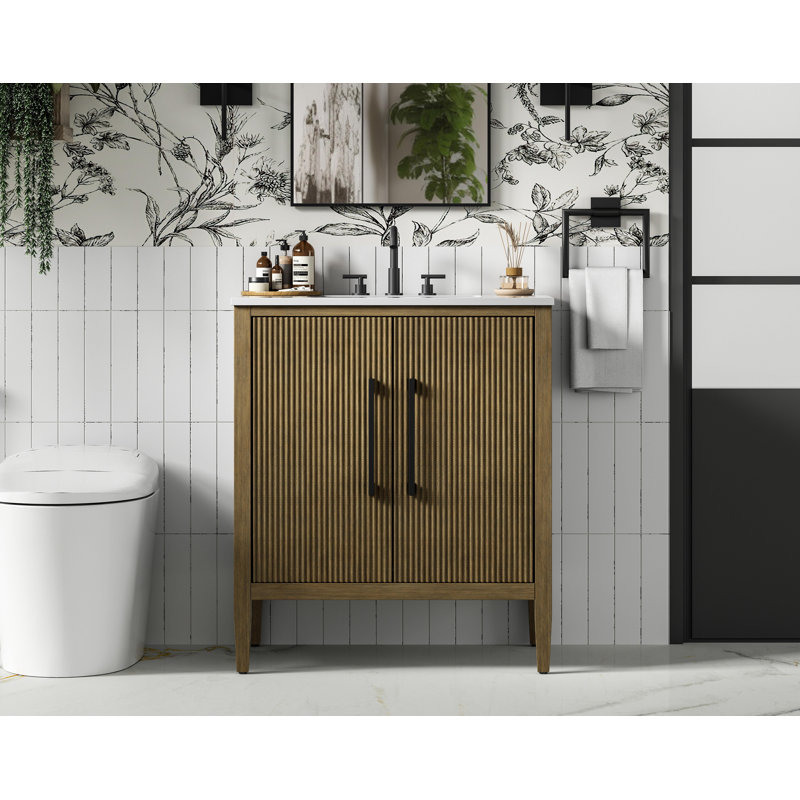 30 inch Single Bathroom Vanity, Hazel Oak