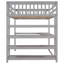 Lit mezzanine avec tablettes de rangement et bureau sous le lit-697814389-697814390