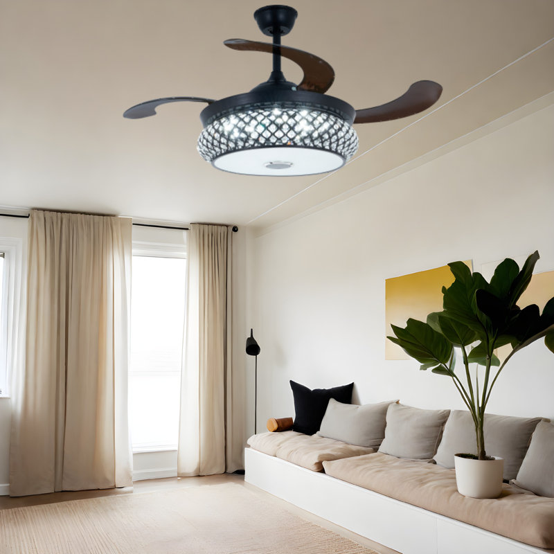42 Inch Pendant Light - 7 Colour Bluetooth Music Invisible Fanlight