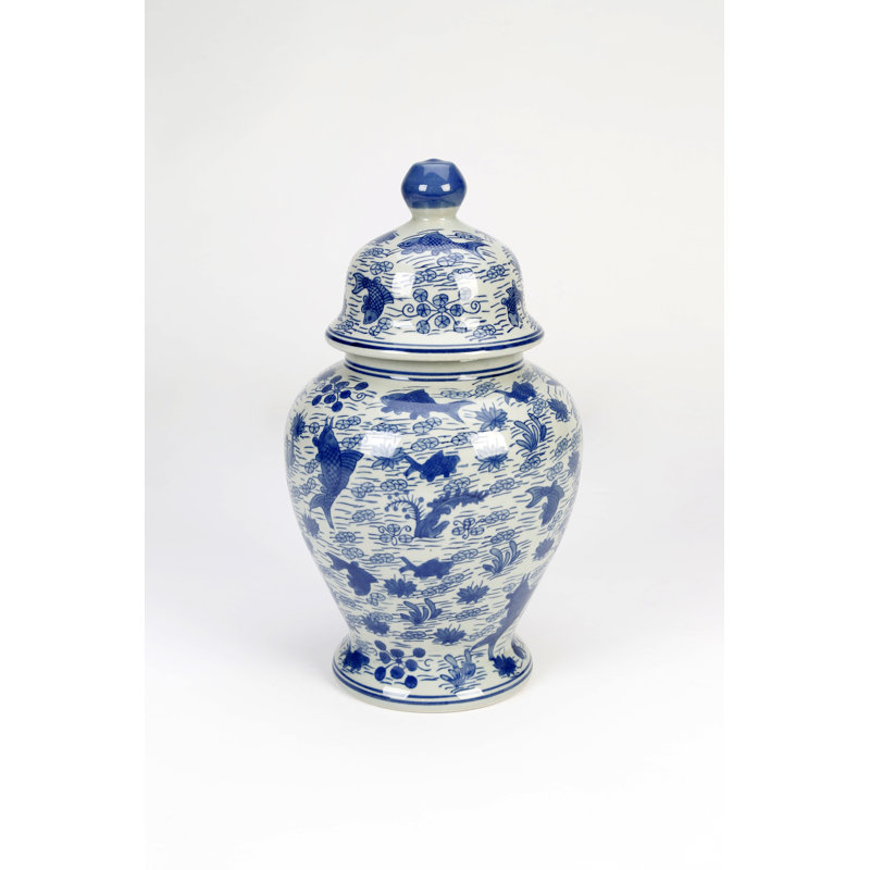 14'' Porcelain Ginger Jar