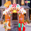 Arche de Noël gonflable en pain d'épice de 10 pi avec lumières DEL intégrées