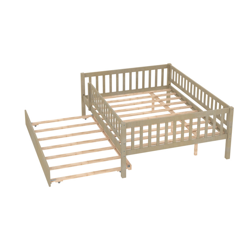 Full Size Wood Daybed with Trundle, Natural
