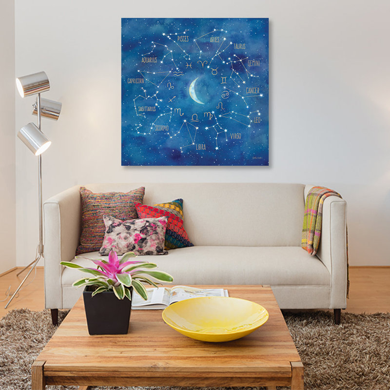 «Star Sign with Moon Square», impression sur toile tendue, H 12 po x l 12 po x P 0,75 po, Toile tendue, Pas de tapis