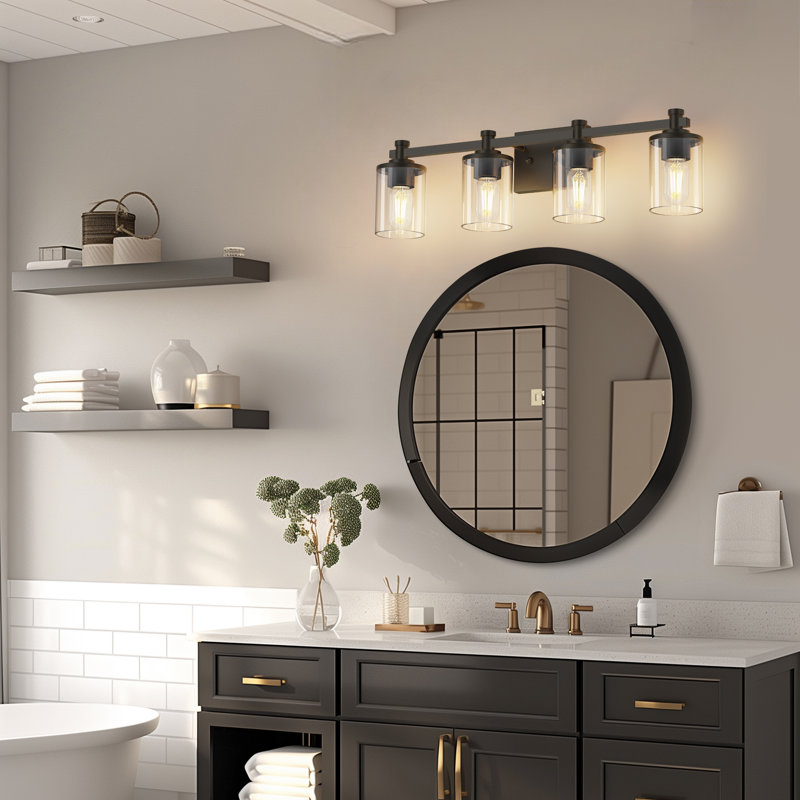 4-Light Vanity Lightswith Clear Glass Shade