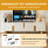 78.74'' Modern Faux Marble TV Stand with Gold Stainless Steel Base and 4 Storage Cabinets