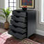 Armoire mobile à 5 tiroirs Sutton avec finition noire, H 26,05 po x l 19,03 po x P 15,85 po-1576706615