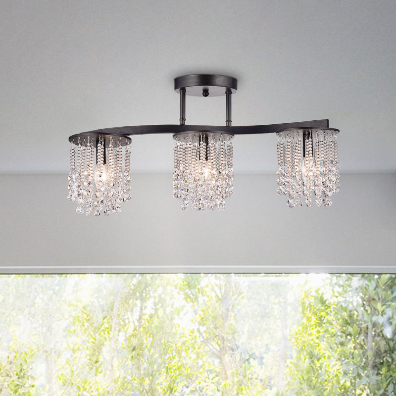 Mailloux Semi Flush Mount, Coffee Black