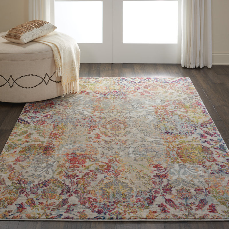 Tapis ivoire contemporain moderne Raymond, Rectangle 4 pi x 6 pi