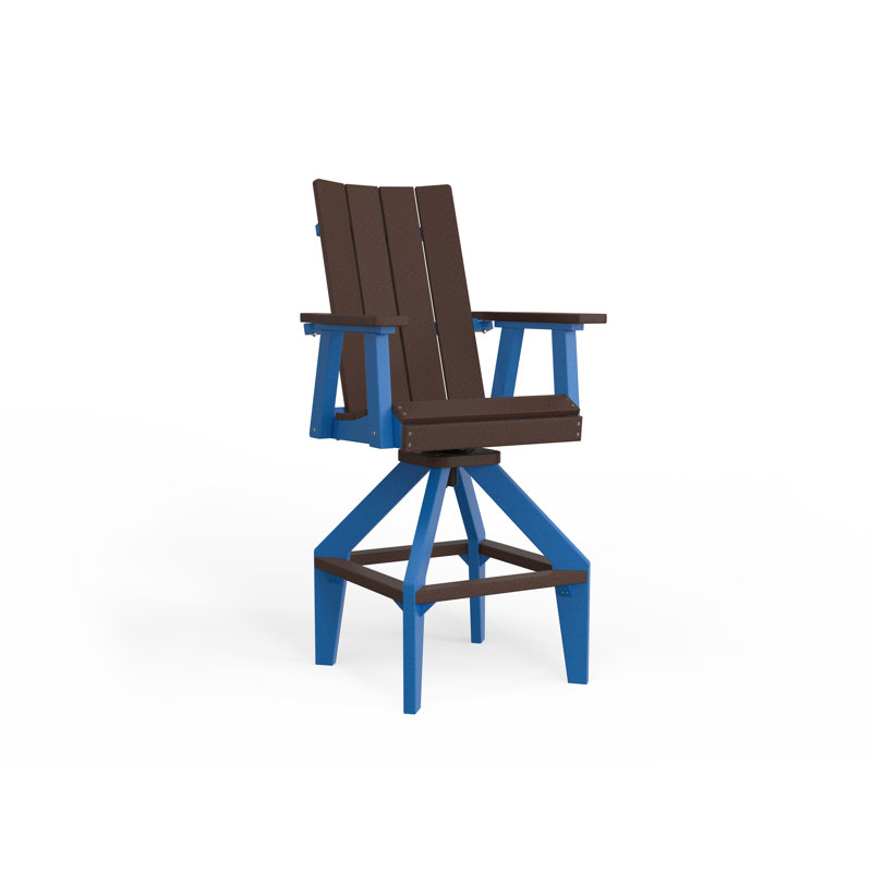 SOL Outdoor Bar Stool, Pacific Blue, White