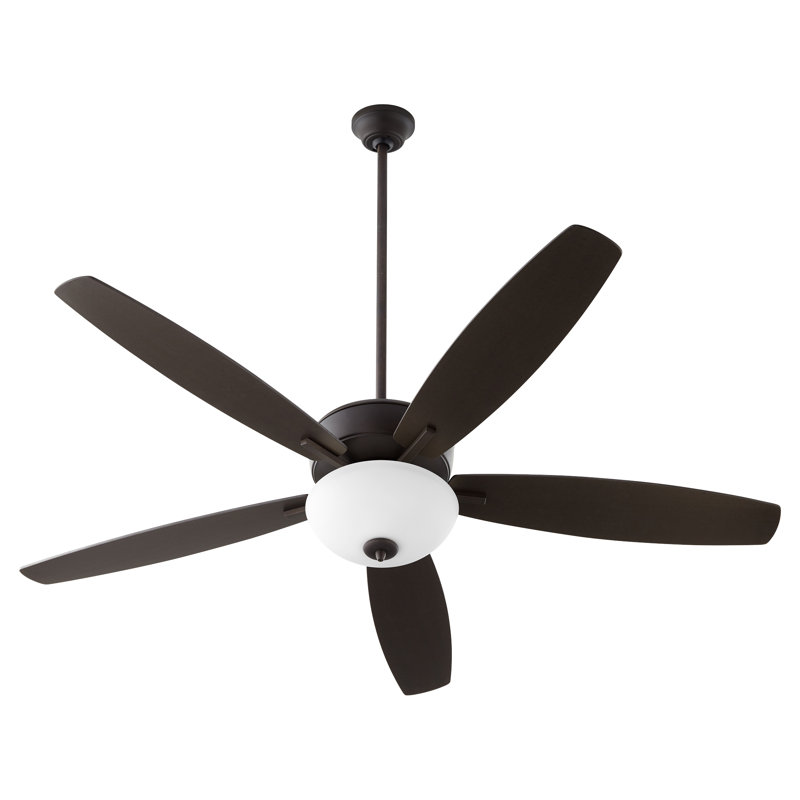 Aramayis 60'' Ceiling Fan with Light Kit, Oiled Bronze with Weathered Oak Blades