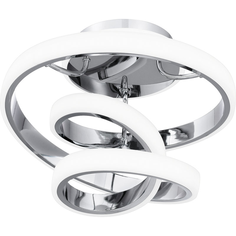 LED Semi Flush Mount, Polished Chrome