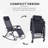 Outdoor Rocking Chairs, Foldable Reclining Anti Gravity Lounge Rocker W/ Pillow, Cup & Phone Holder, Combo Design W/ Folding Legs, Black-206647309