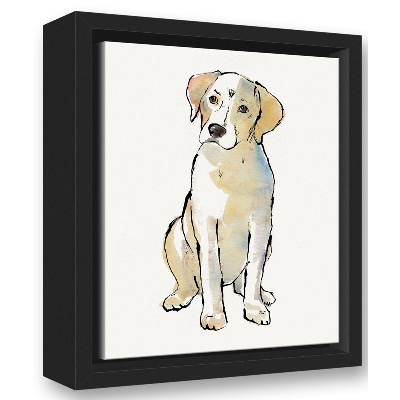 « yellow labrador dog black », impression, H 10 po x l 8 po, Toile