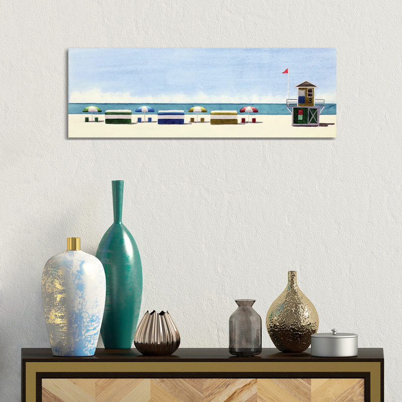 Serenity Beach 1 Piece Wrapped Canvas Panoramic Wall Art, 30.48 cm H x 91.44 cm W x 3.175 cm D
