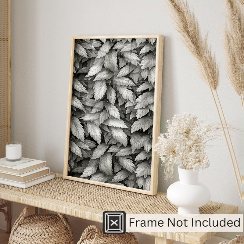 «Botanical Botanical», reproduction d'art moderne sans cadre noir et blanc, H 14 po x l 11 po