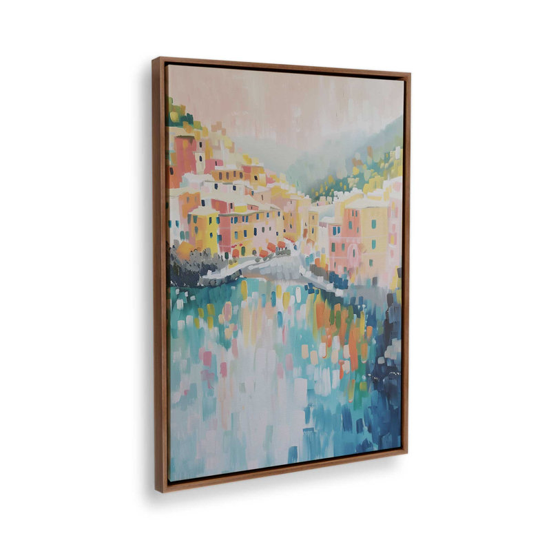 Port Cliffside Glow II, Noyer, H 19 po x l 13 po, Toile avec cadre