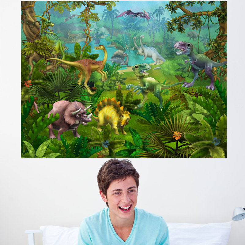 Affiche brillante «Dinosaur Utopia», H 27,5 po x l 36 po