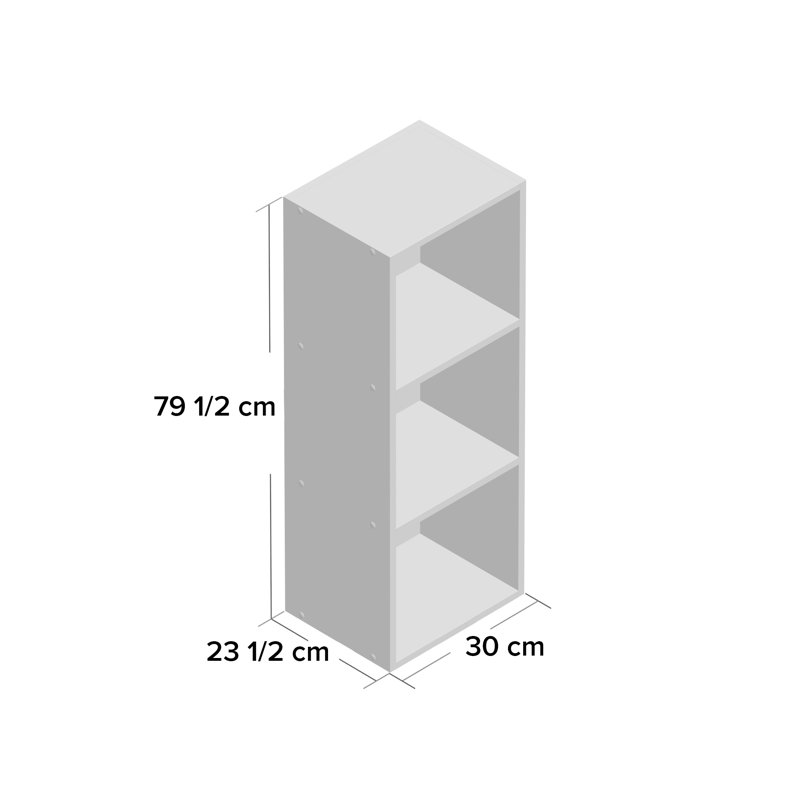 Jaidyn 76.2cm H x 76.2cm W Standard Bookcase, Grey, Individual