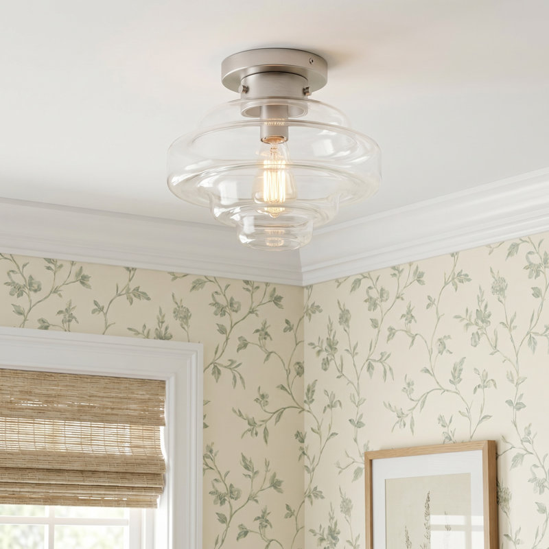 Hopson Flush Mount, Satin Nickel
