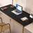 Black+Burlywood Rectangular Solid Wood with 2 drawers desk-2141924496