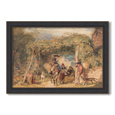 Figures and Animals in a Vineyard, c. 1829-John Frederick Lewis-Custom Framed Canvas
